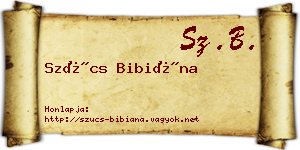 Szűcs Bibiána névjegykártya